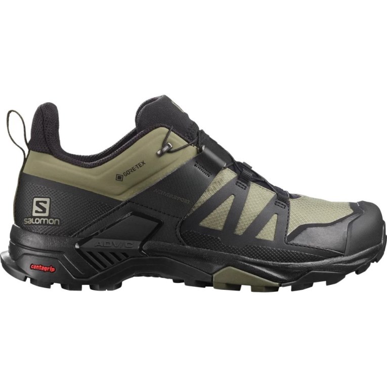 Black / Olive Salomon X Ultra 4 GTX Men\'s Hiking Shoes | PH 61259A